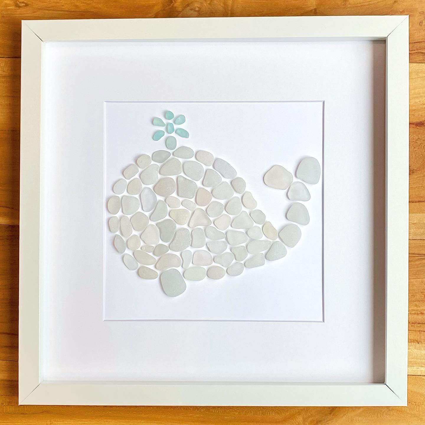 white whale whimsical sea glass artwork for nursery