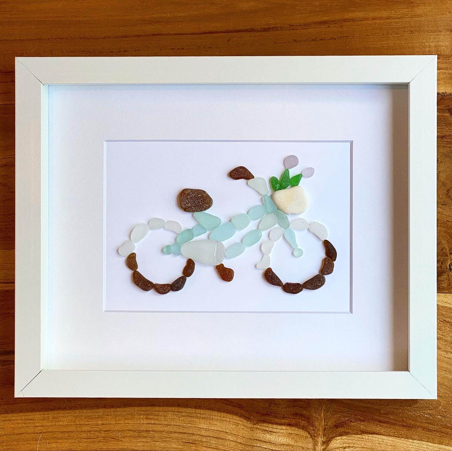 bicycle sea glass artwork