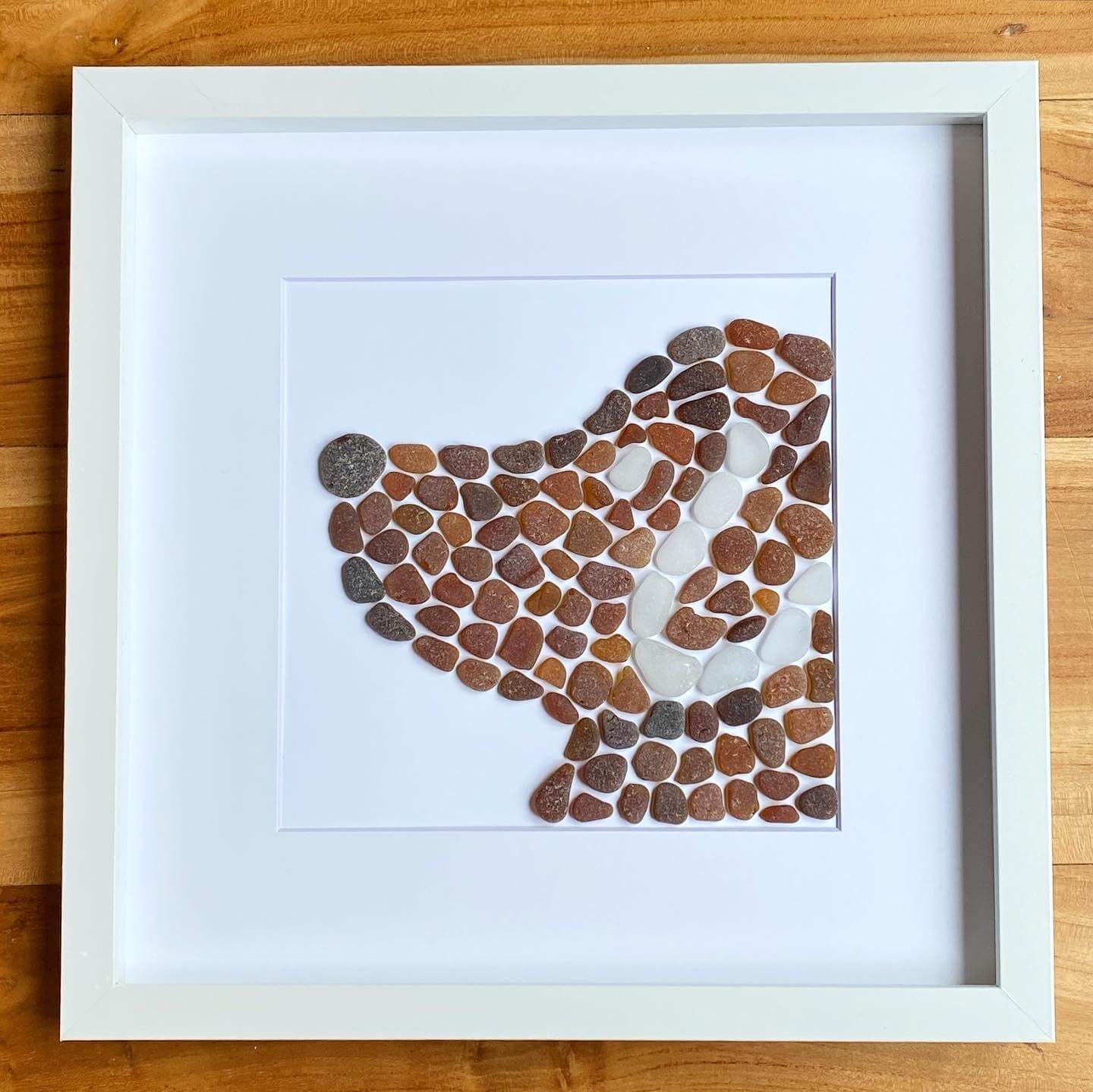 brown dog sea glass collage