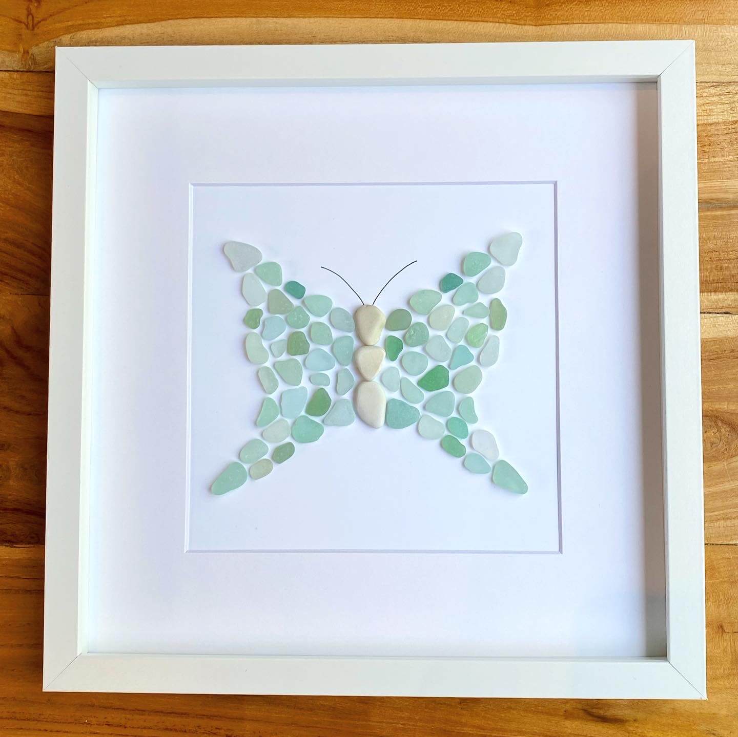 butterfly sea glass wall art