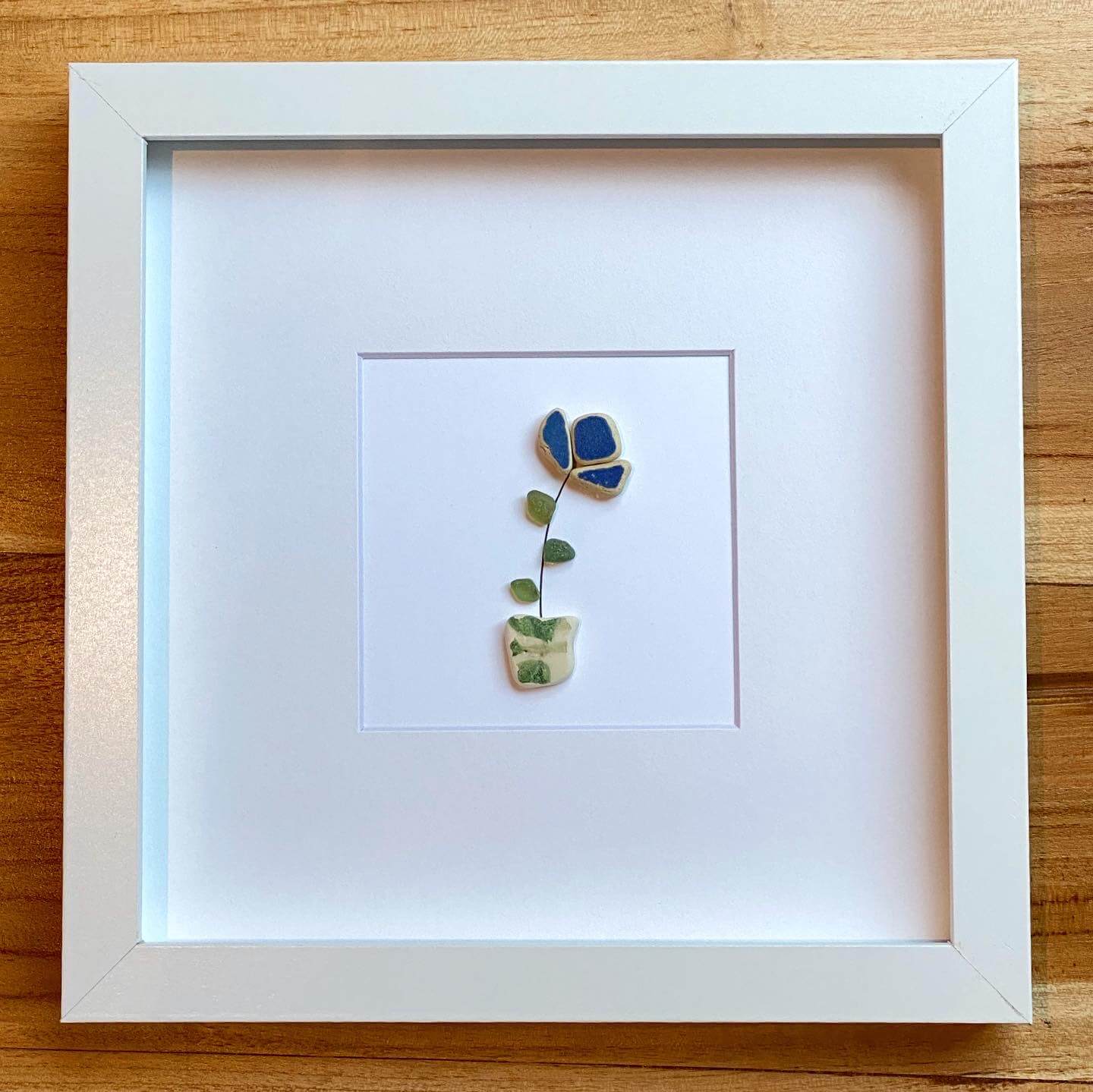 cute flower sea glass art