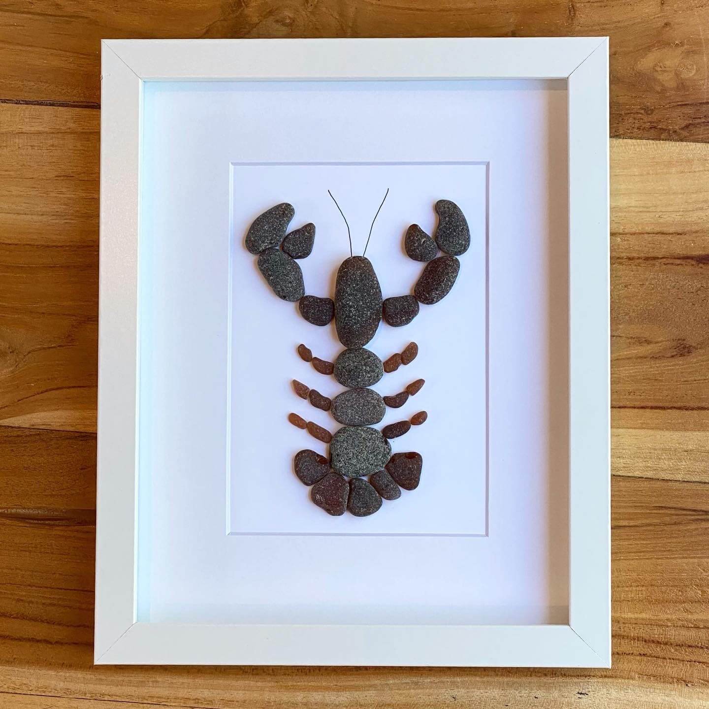 lobster sea glass artwork for beach house