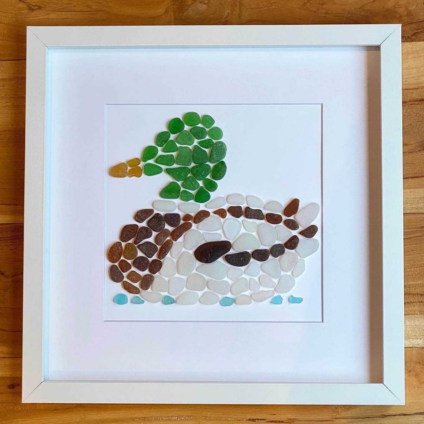 mallard duck sea glass artwork