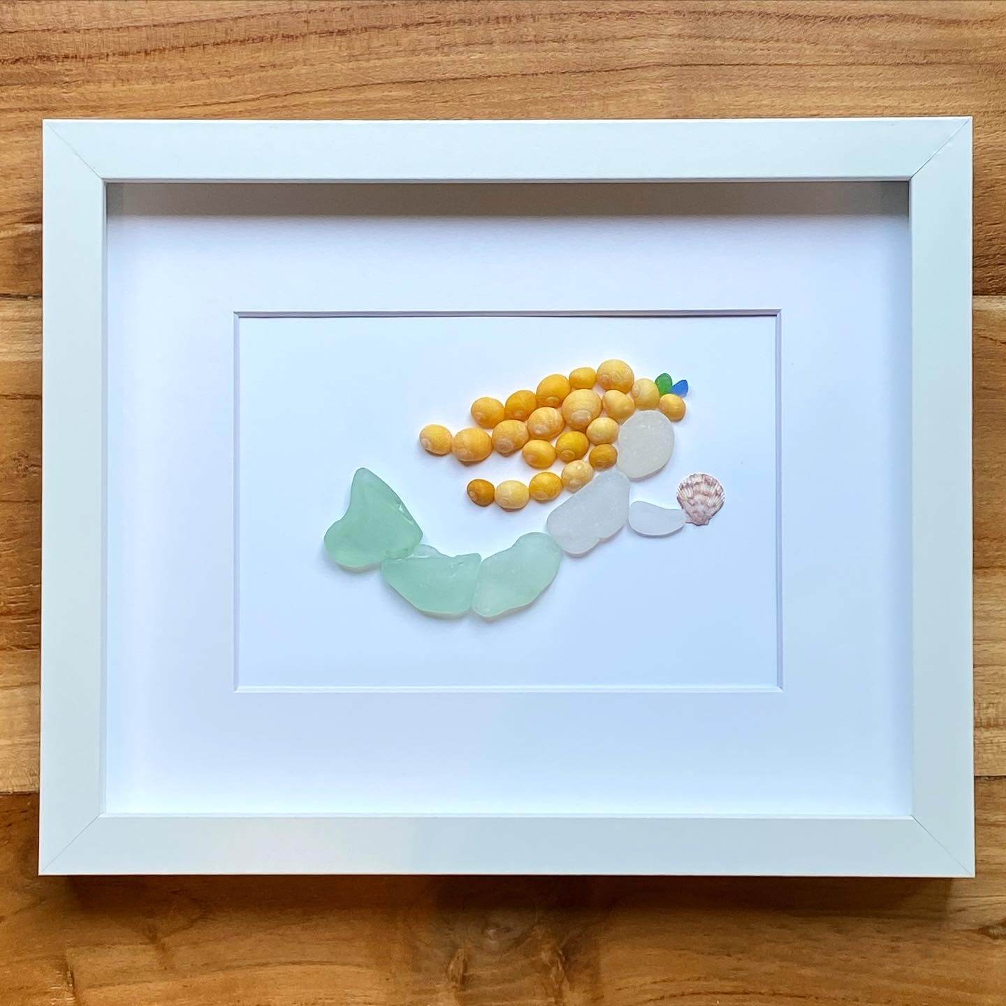 ocean mermaid hand made sea glass wall art