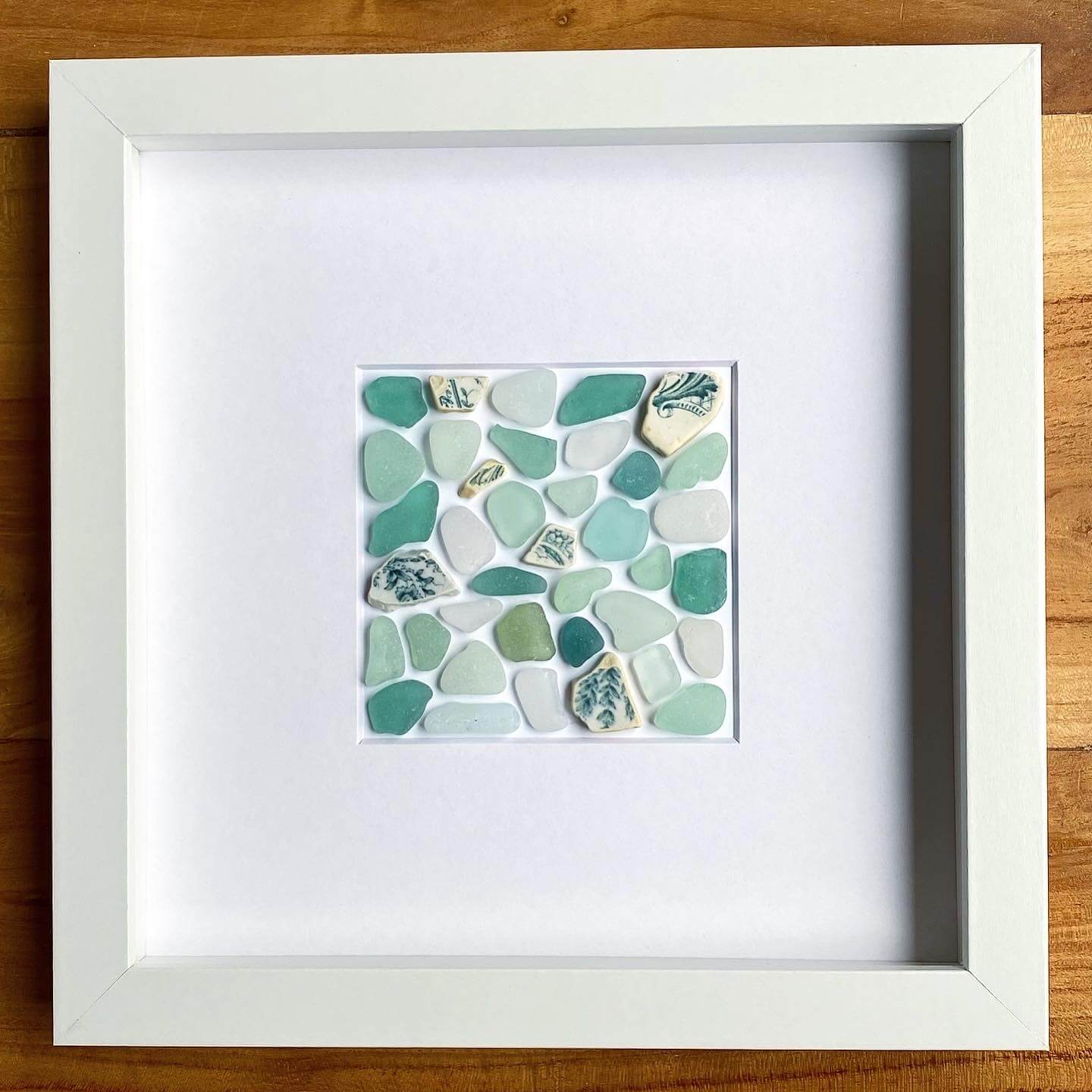 green sea glass collage