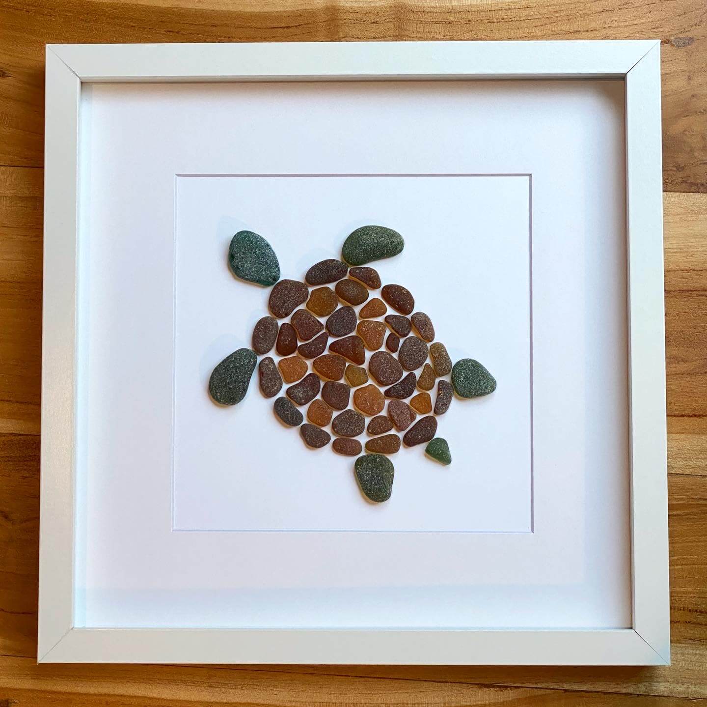 sea turtle sea glass collage