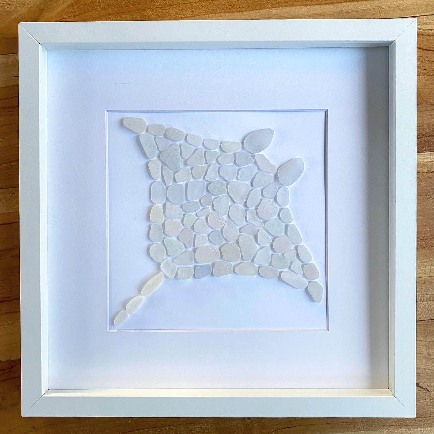 stingray sea glass framed art