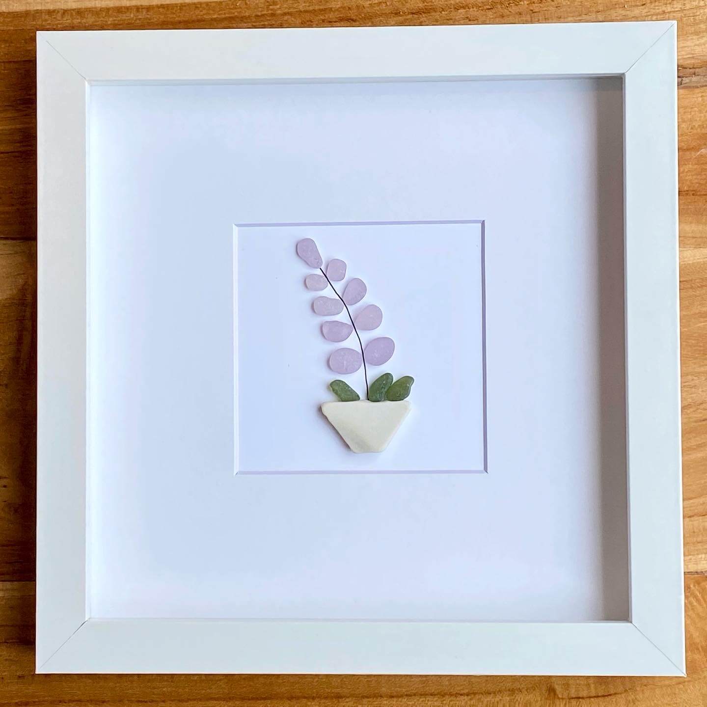 purple fern seaglass art