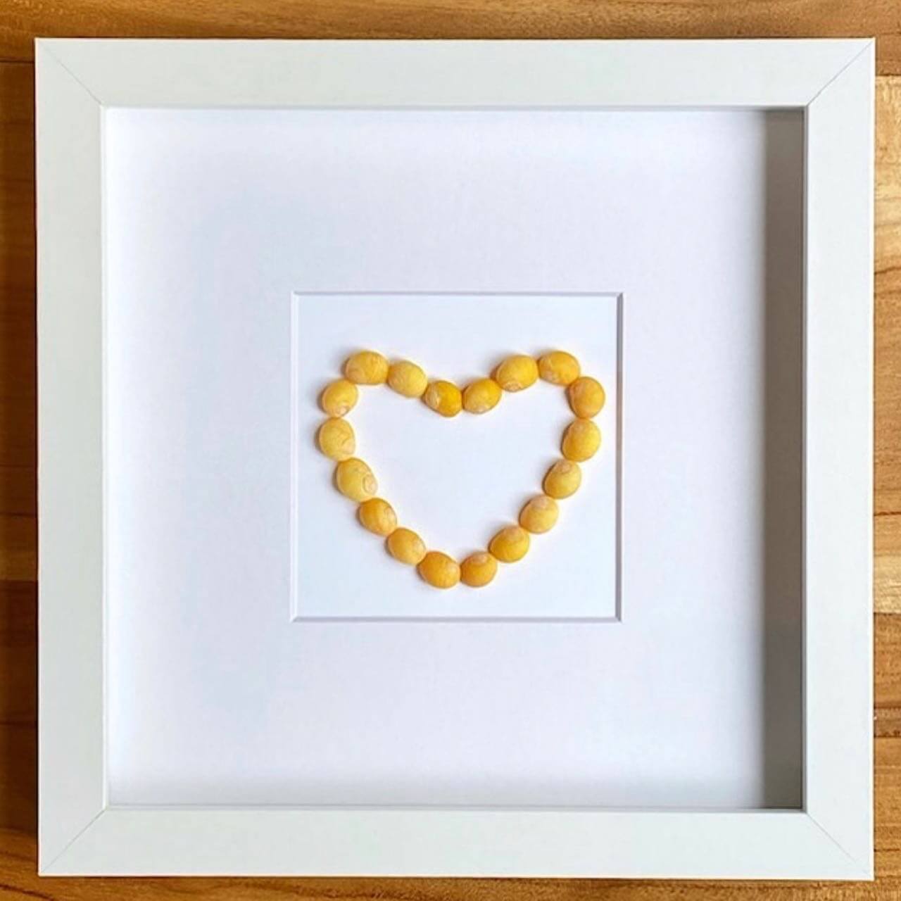 yellow sea glass heart